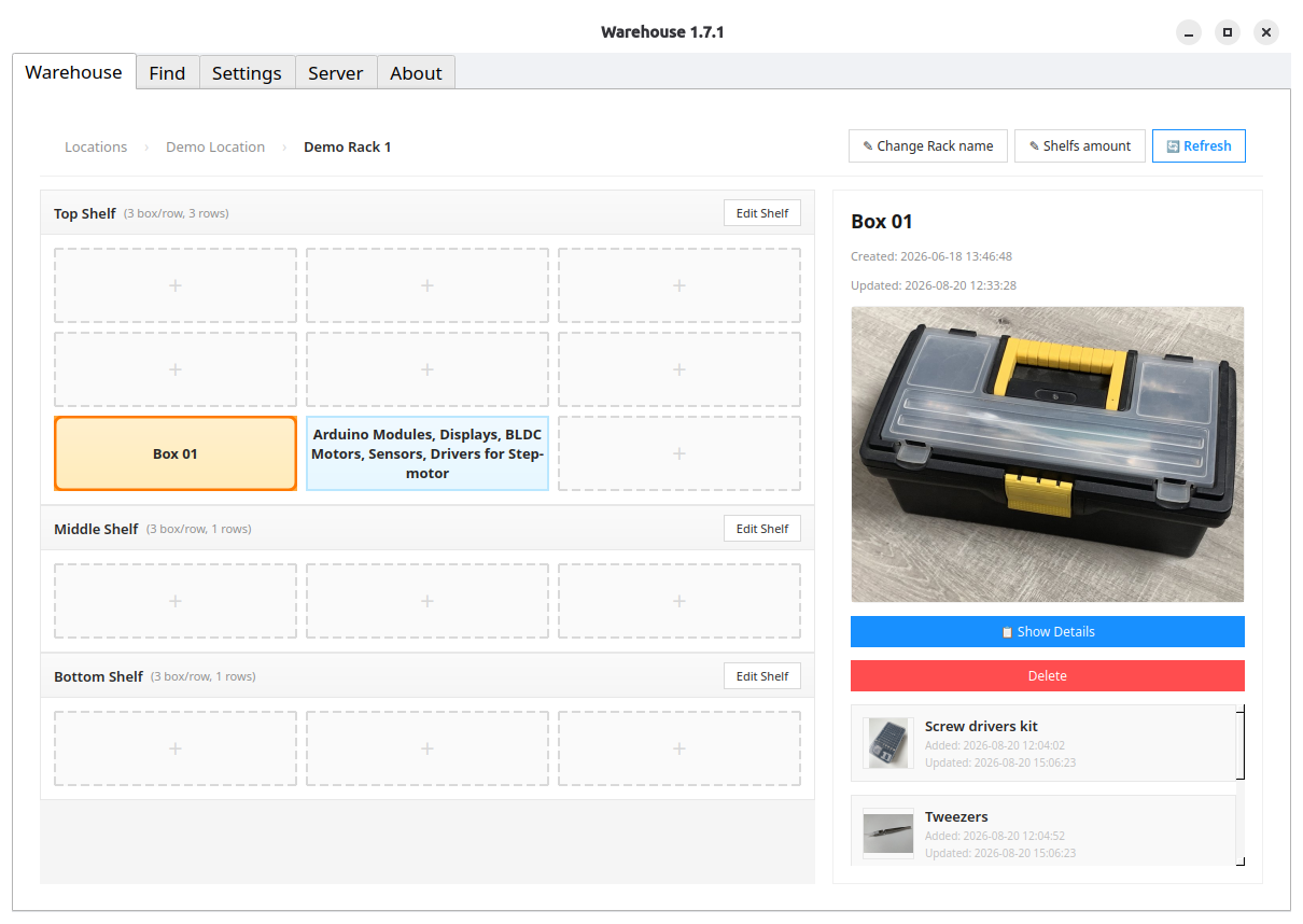 Edit box modal