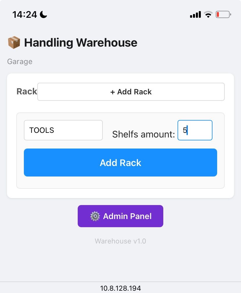 Add a new rack dialog